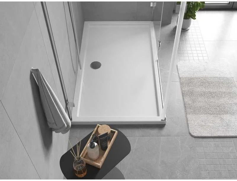 Dušo padėklas Mexen Flow Slim, stačiakampis, 90 x 140 cm, Baltas gloss