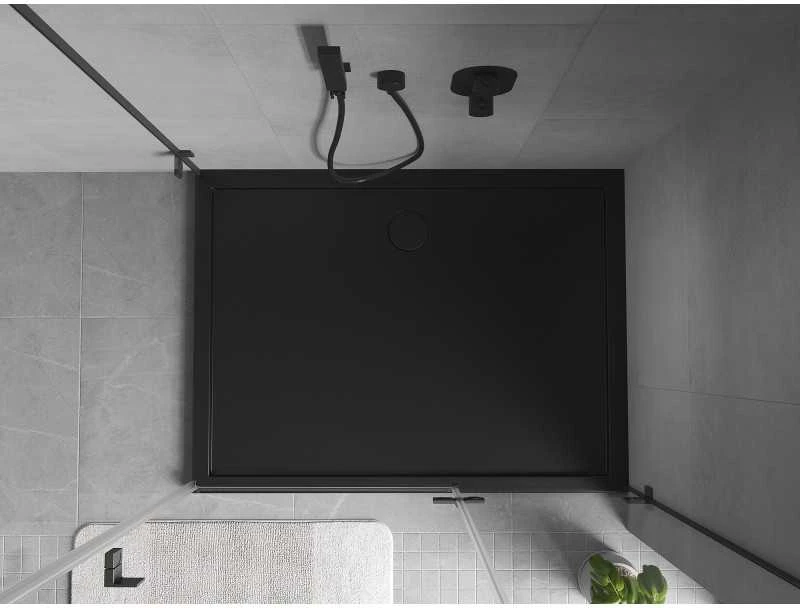 Dušo padėklas Mexen Flow Slim, stačiakampis, 75 x 95 cm, Juodas matt