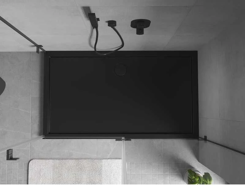 Dušo padėklas Mexen Flow Slim, stačiakampis, 80 x 140 cm, Juodas matt