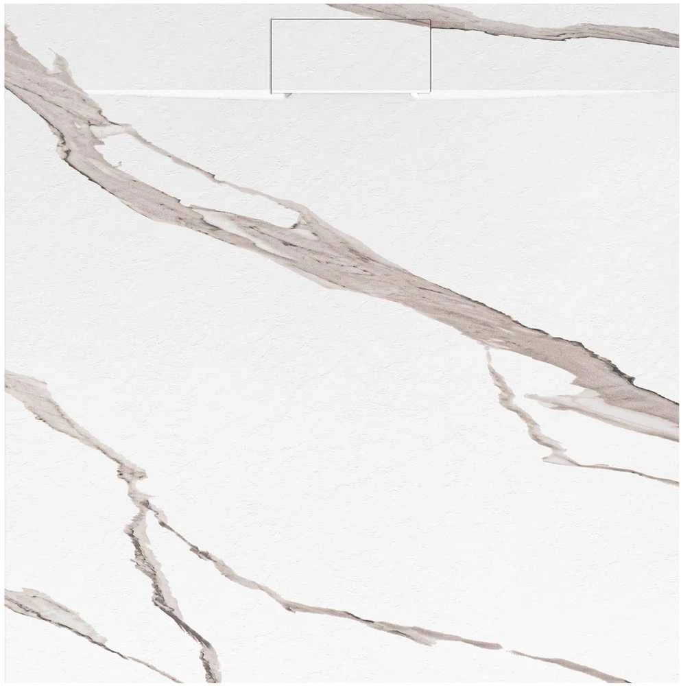 Dušo padėklas Rea Bazalt, Carrara Baltas, 90x90 cm