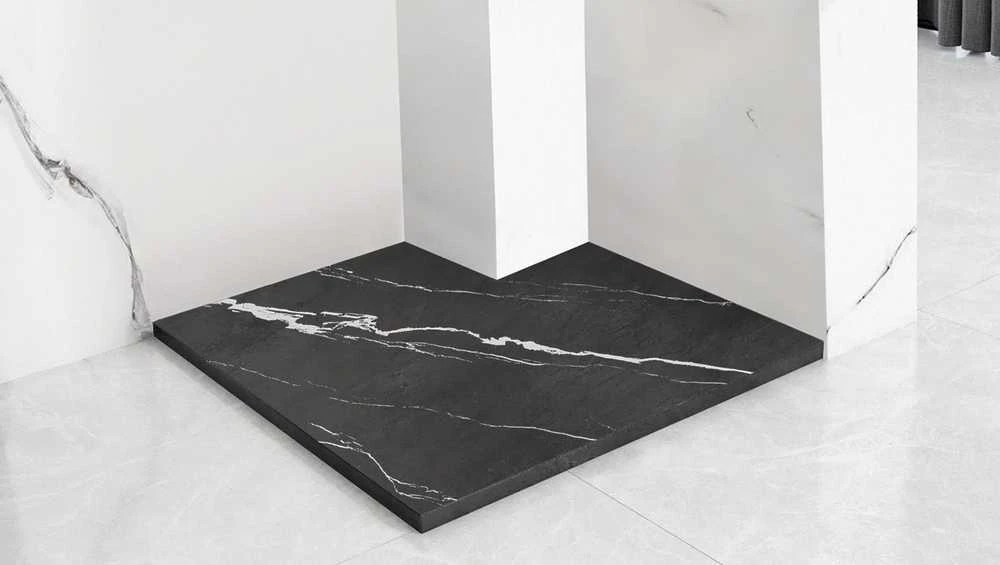Dušo padėklas Rea Bazalt, Carrara Juodas, 90x90 cm