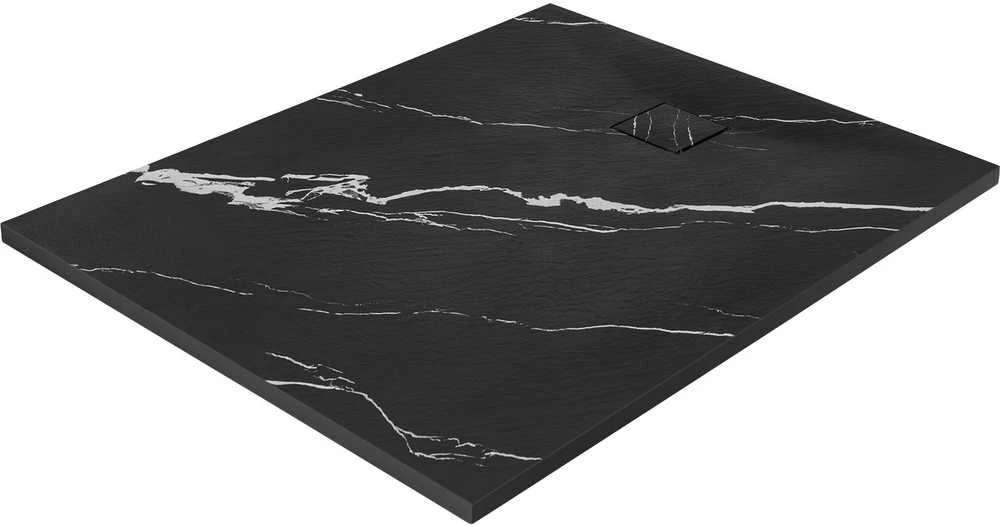 Dušo padėklas Rea Magnum, Carrara Juodas, 80x100 cm