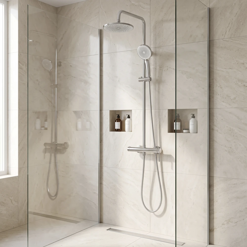 Dušo sistema Rea Foss Clif, Brushed Nickel