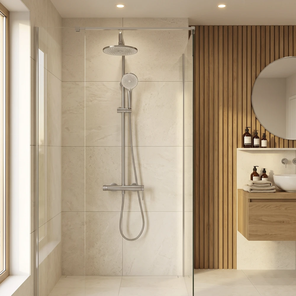 Dušo sistema Rea Foss Clif, Brushed Nickel