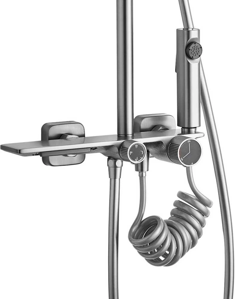 Dušo sistema REA Helix, Brushed Nickel Inox