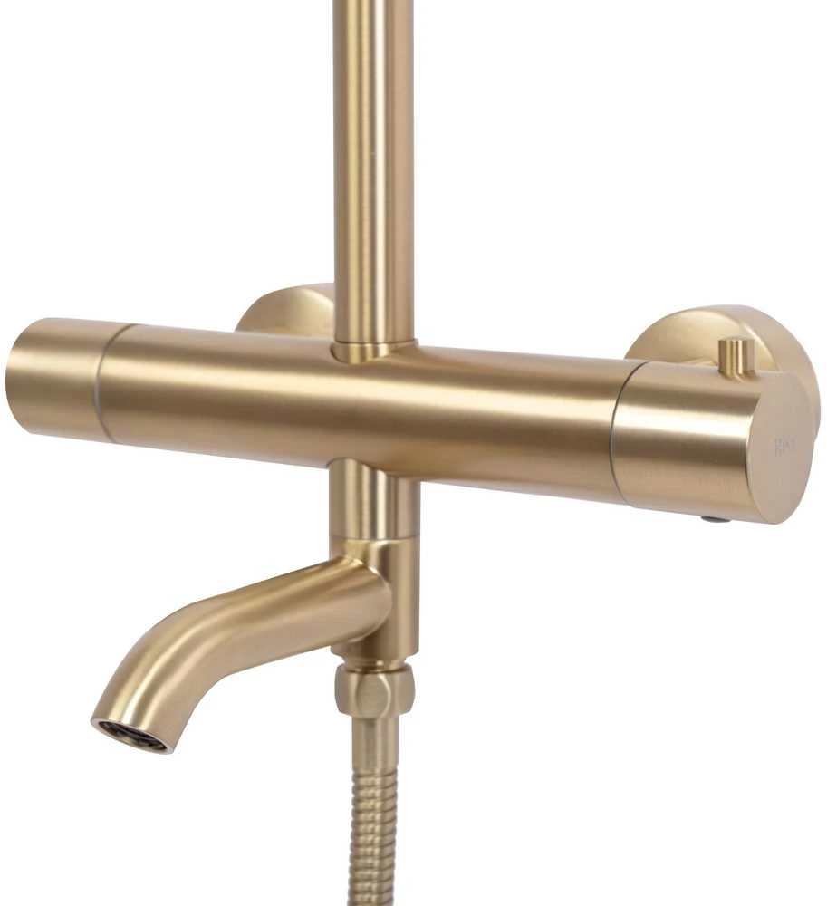 Dušo-vonios sistema su termostatu REA Lungo, Brushed Gold
