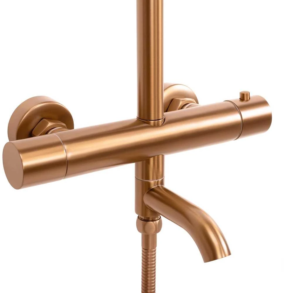 Dušo-vonios sistema su termostatu REA Lungo, Brushed Copper