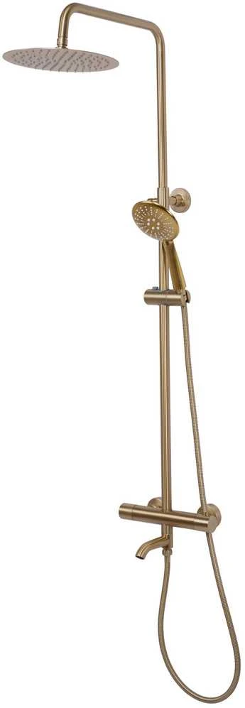 Dušo-vonios sistema su termostatu REA Lungo, Brushed Gold