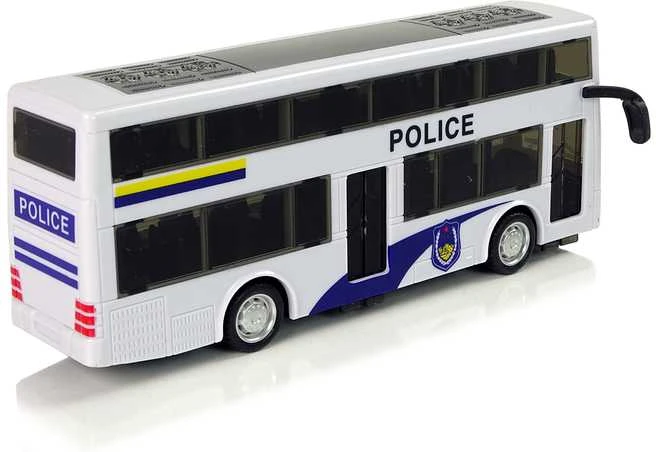 Dviaukštis policijos autobusas, baltas