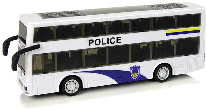 Dviaukštis policijos autobusas, baltas