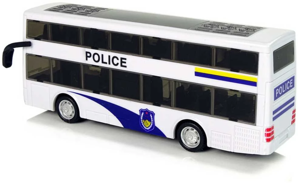 Dviaukštis policijos autobusas, baltas