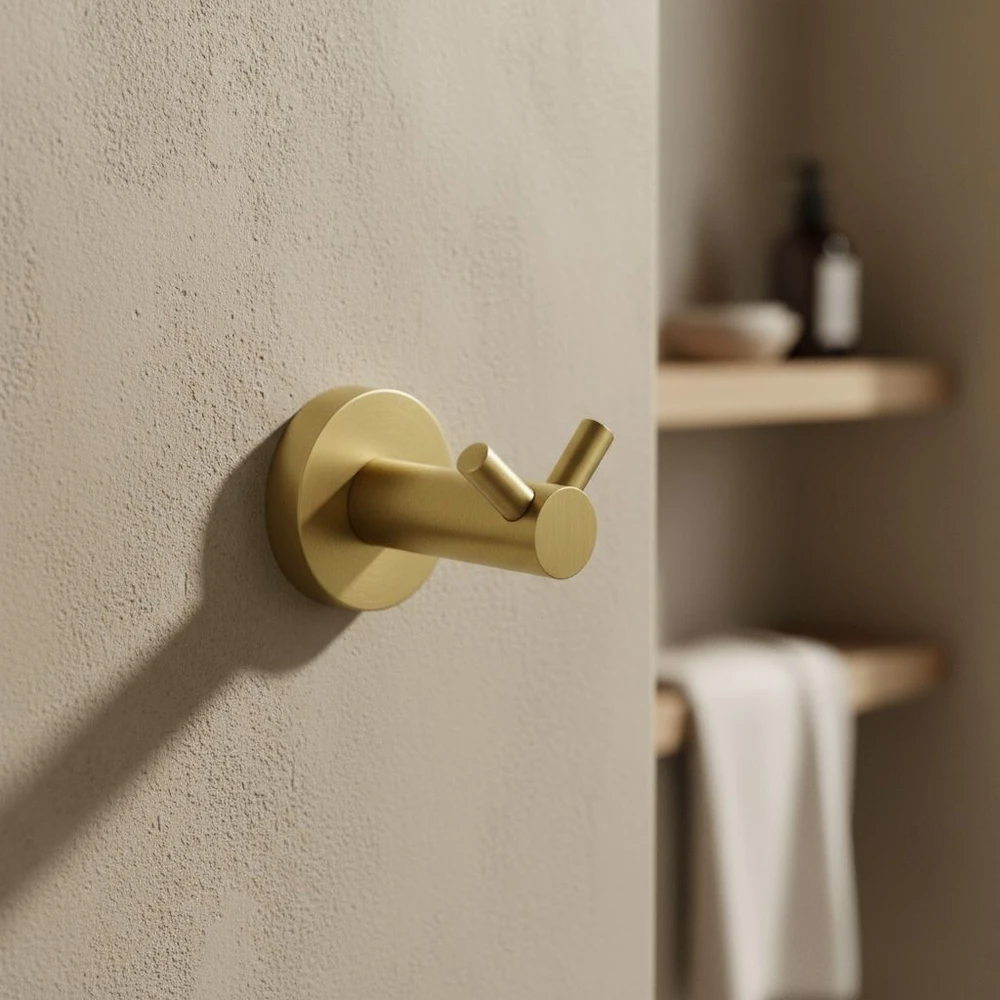 Dvigubas vonios kabliukas Rea Leo 5605, Brushed Gold
