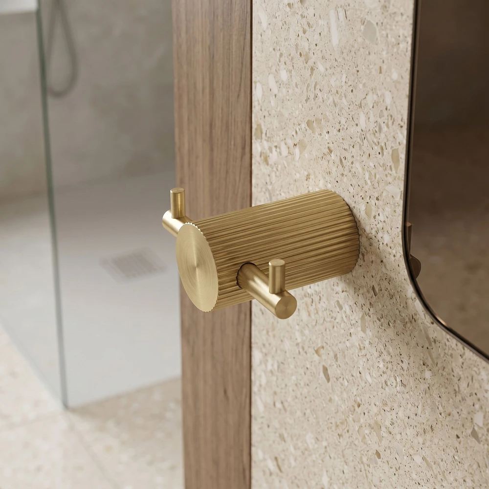 Dvigubas vonios kabliukas Rea Solo 64104A, Brushed Gold