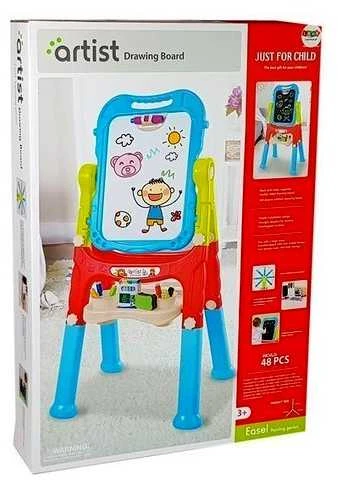 Dvipusė lenta su priedais 2in1, mėlyna/raudona