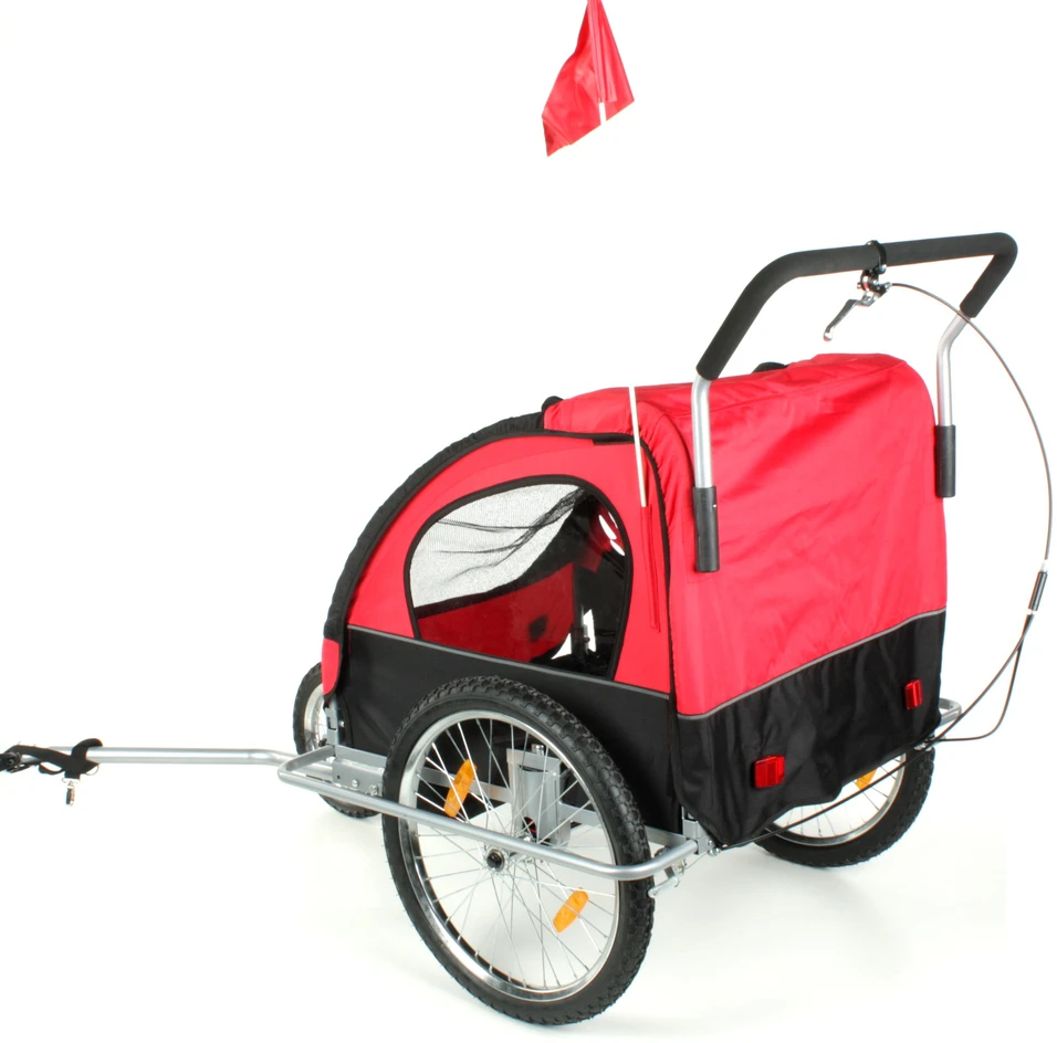 Dviračio priekaba vaikams be amortizatorių BabyMaxi, raudona