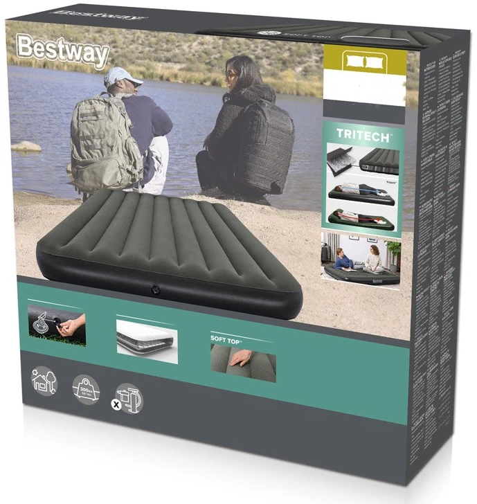 „Bestway 2“ asmenų pripučiamas čiužinys „Queen Tritech Air 203x152x25cm 6713n“