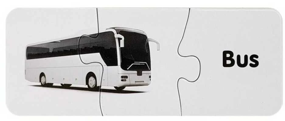 Edukacinė dėlionė "Transporto priemonės", anglų k., 10 derinių