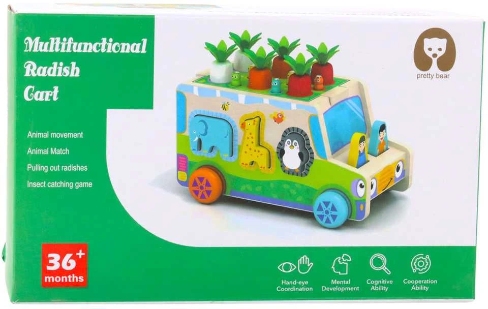 Edukacinis medinis automobilis su priedais