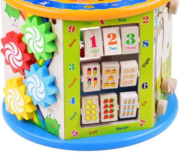 Edukacinis medinis kubas su labirintu, 8in1