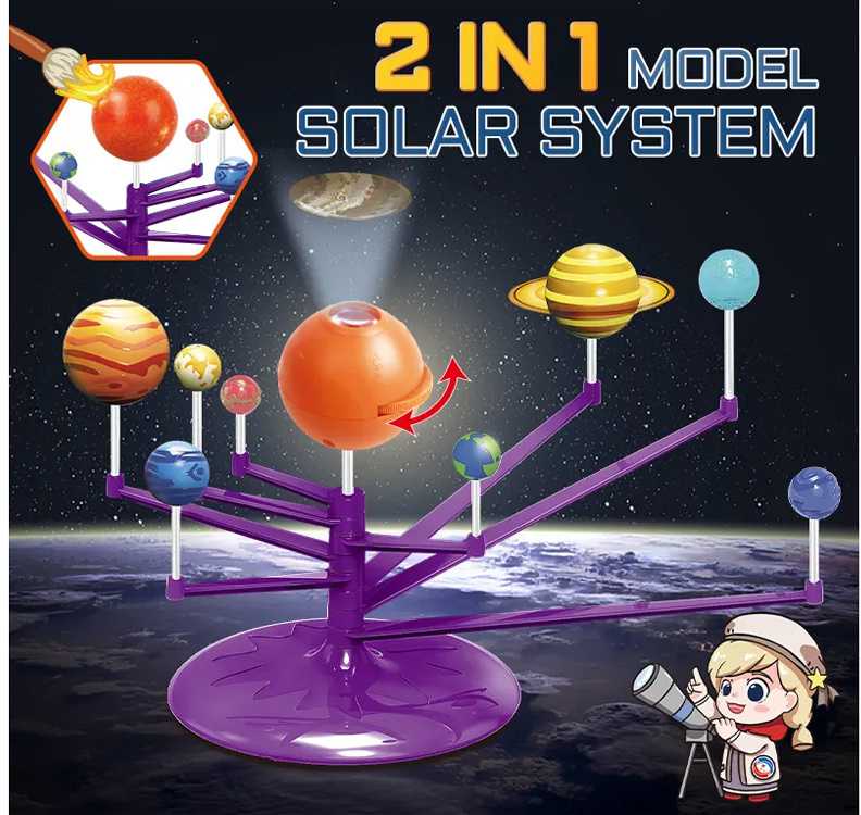 Edukacinis rinkinys 2in1 Solar System su projektoriumi