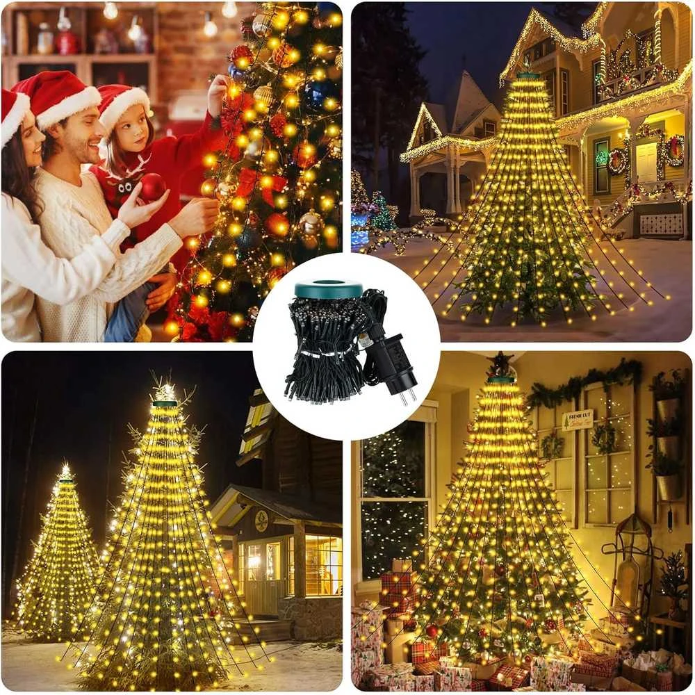 Eglutės lemputės su žiedu, 216 LED, šiltai balta, 1.8 m