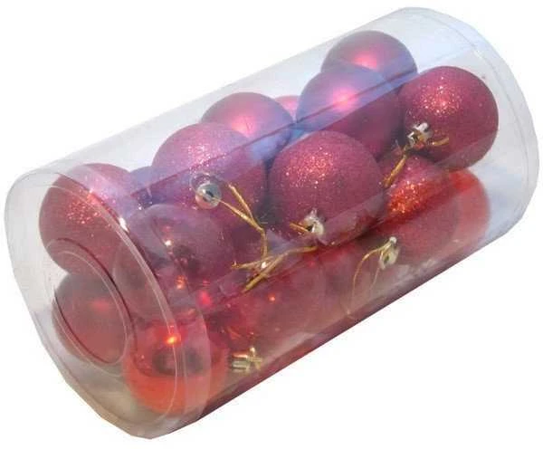 Eglutės žaisliukai, 5 cm, 20 vnt., raudoni