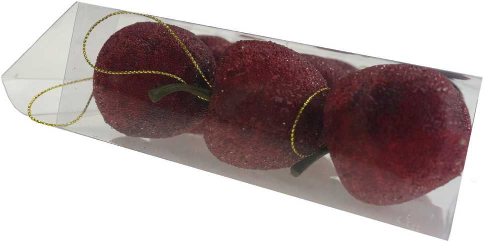 Eglutės žaisliukai - dekoracija Obuoliukai, 9 vnt.