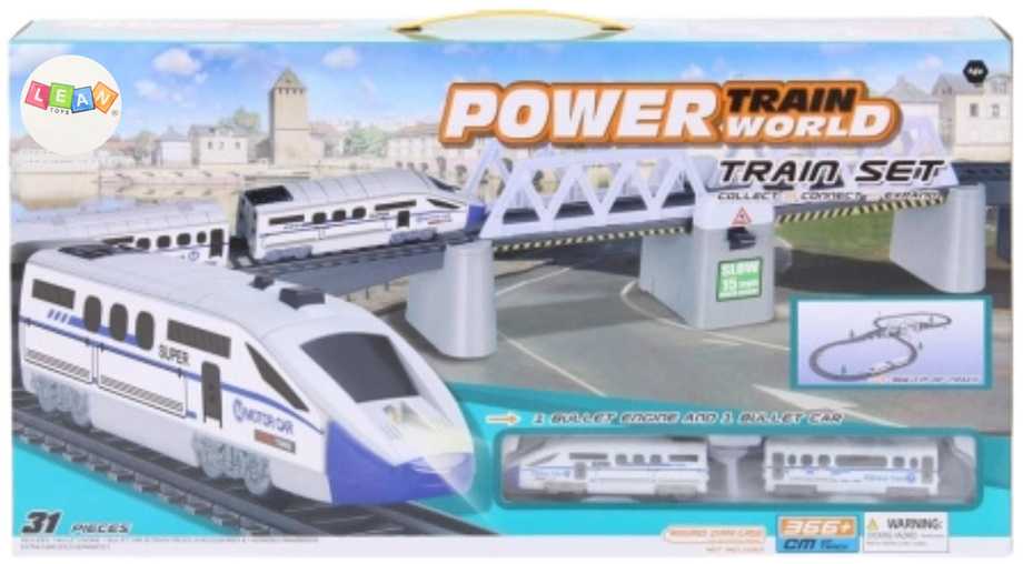 Elektrinio traukinio rinkinys su bėgiais, 366 cm
