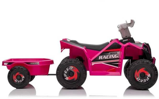 Elektrinis keturratis vaikams Quad XMX630T su priekaba, rožinis