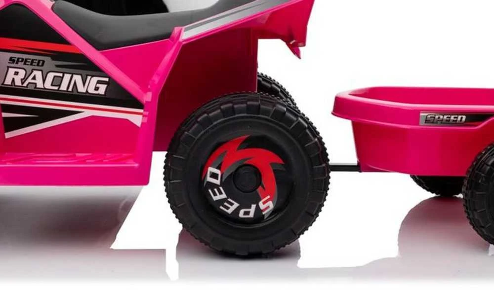 Elektrinis keturratis vaikams Quad XMX630T su priekaba, rožinis