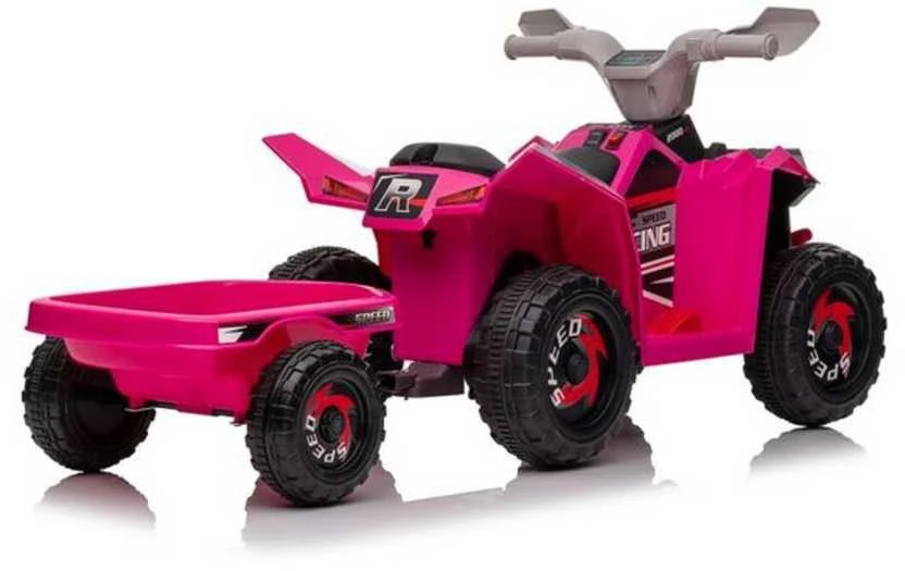 Elektrinis keturratis vaikams Quad XMX630T su priekaba, rožinis