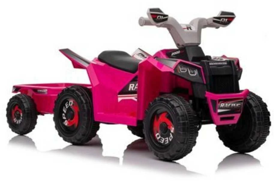 Elektrinis keturratis vaikams Quad XMX630T su priekaba, rožinis