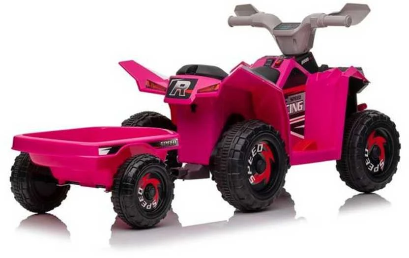 Elektrinis keturratis vaikams Quad XMX630T su priekaba, rožinis