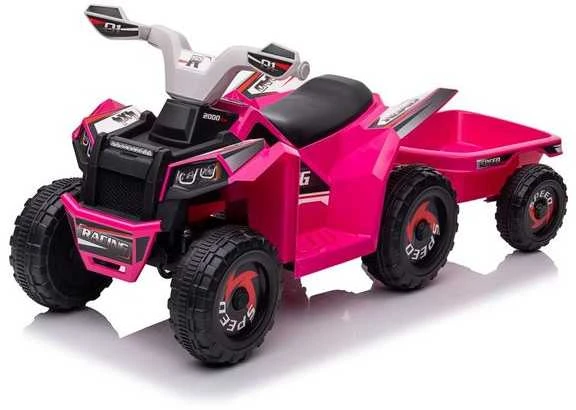 Elektrinis keturratis vaikams Quad XMX630T su priekaba, rožinis