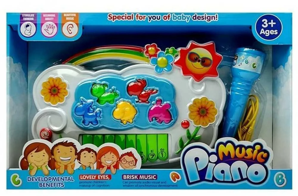 Elektrinis pianinas su mikrofonu