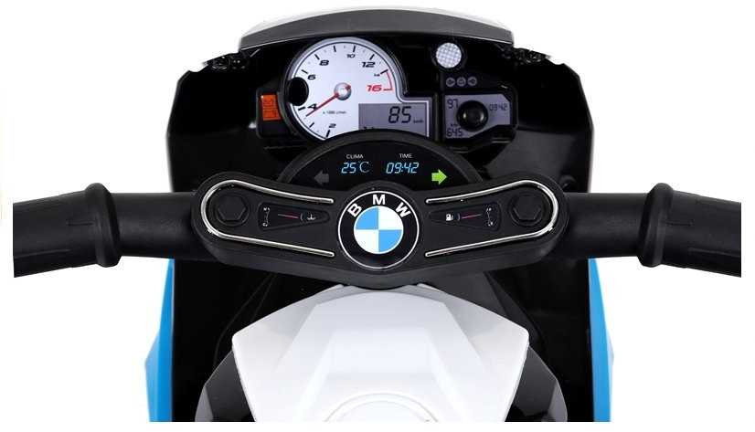 Elektrinis triratis motociklas vaikams BMW S1000RR, mėlynas