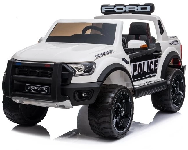 Elektromobilis Ford Ranger Raptor Police DK-F150RP, baltas lakuotas