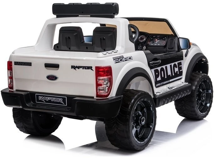 Elektromobilis Ford Ranger Raptor Police DK-F150RP, baltas lakuotas