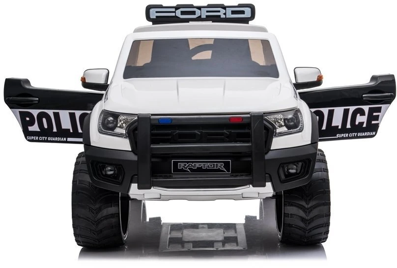 Elektromobilis Ford Ranger Raptor Police DK-F150RP, baltas lakuotas