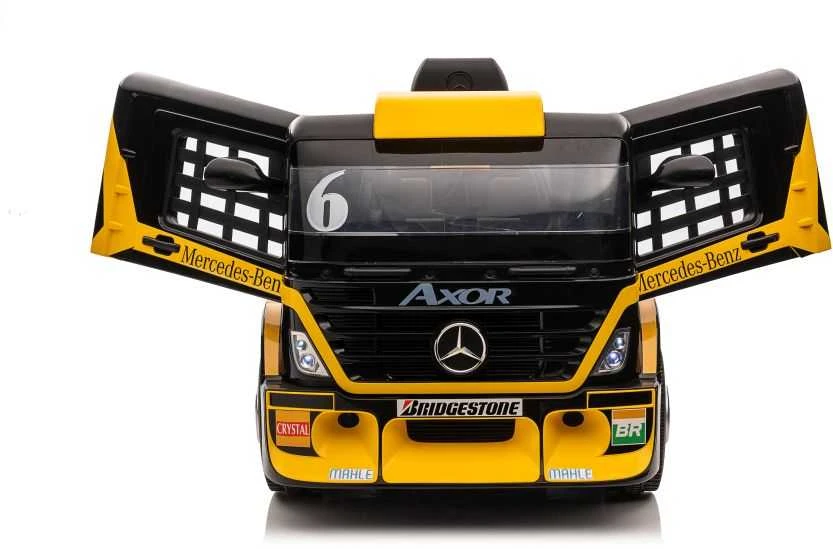 Elektromobilis su priekaba Mercedes XMX622B, LCD, geltonas