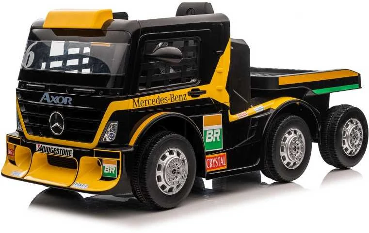 Elektromobilis su priekaba Mercedes XMX622B, LCD, geltonas
