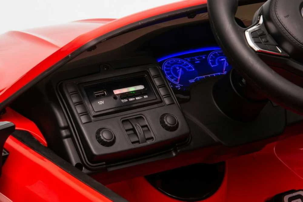 Elektromobilis vaikams BMW M5 su papildoma platforma, raudonas lakuotas
