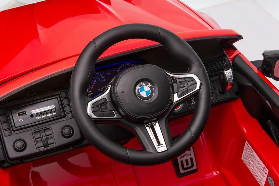 Elektromobilis vaikams BMW M5 su papildoma platforma, raudonas lakuotas