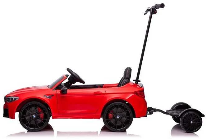 Elektromobilis vaikams BMW M5 su papildoma platforma, raudonas lakuotas