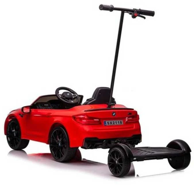 Elektromobilis vaikams BMW M5 su papildoma platforma, raudonas lakuotas