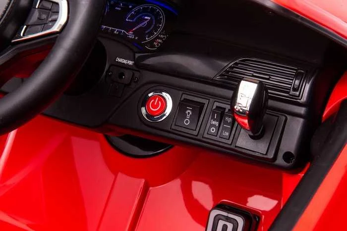 Elektromobilis vaikams BMW M5 su papildoma platforma, raudonas lakuotas