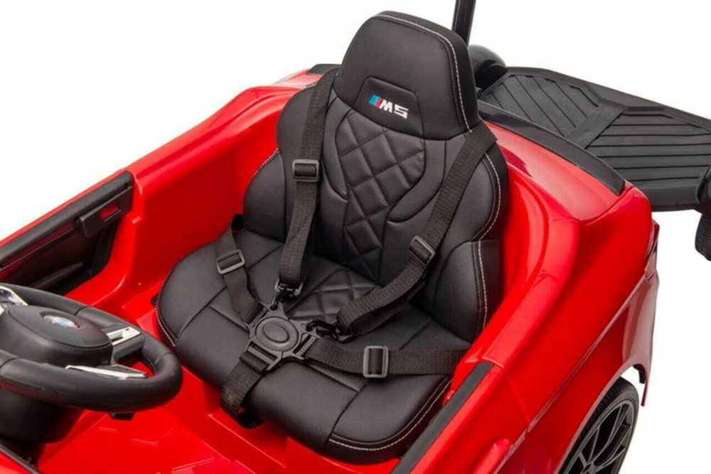 Elektromobilis vaikams BMW M5 su papildoma platforma, raudonas lakuotas