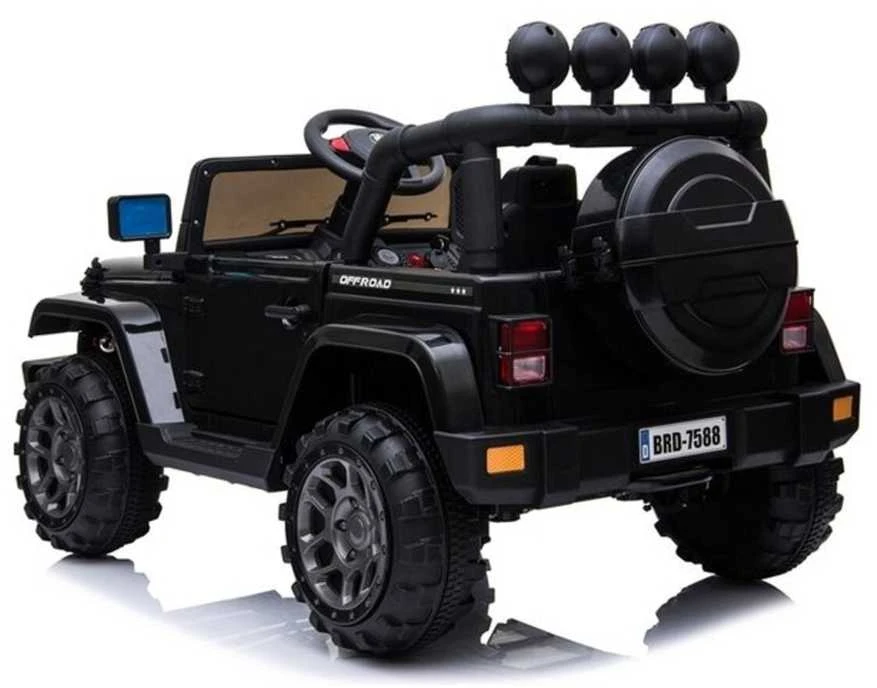 Elektromobilis vaikams Jeep BRD-7588 4x4, juodas
