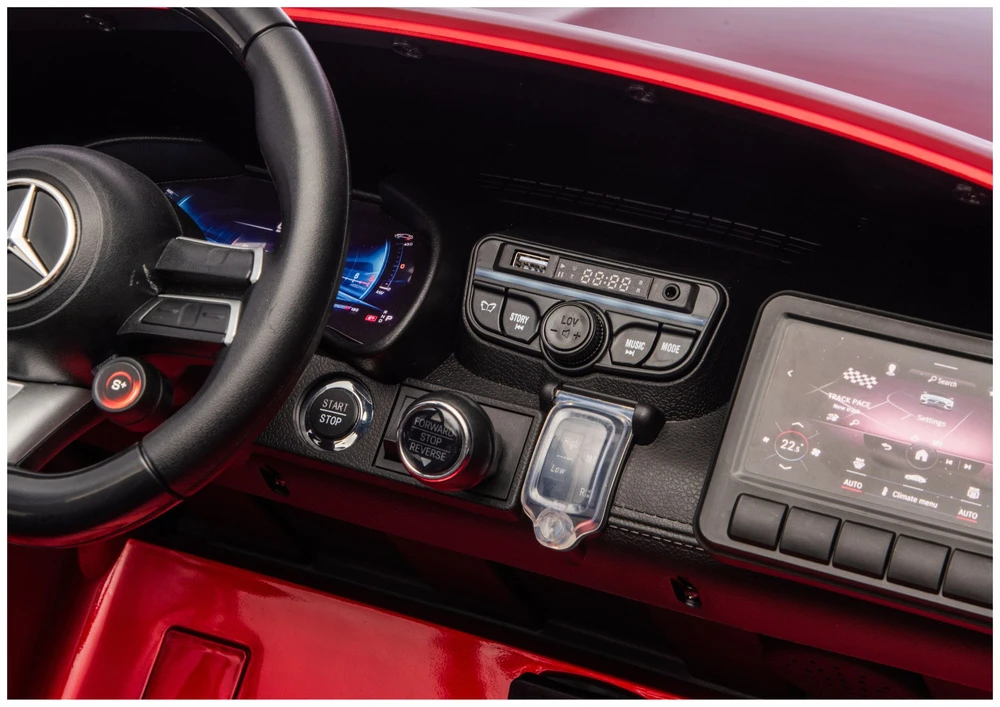 Elektromobilis vaikams Mercedes GT63 AMG DK-GT63 24V LCD, raudonas lakuotas