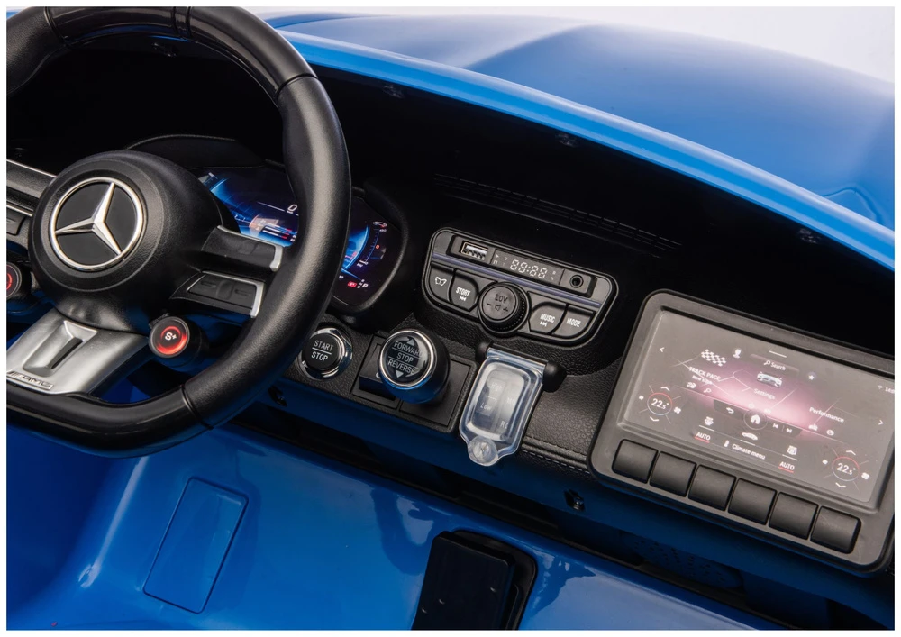 Elektromobilis vaikams Mercedes GT63 AMG DK-GT63 24V LCD, mėlynas